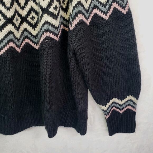 Lucky Brand Fair Isle Nordic Pullover Sweater Women’s Sz XXL Black Multicolored - Picture 5 of 9